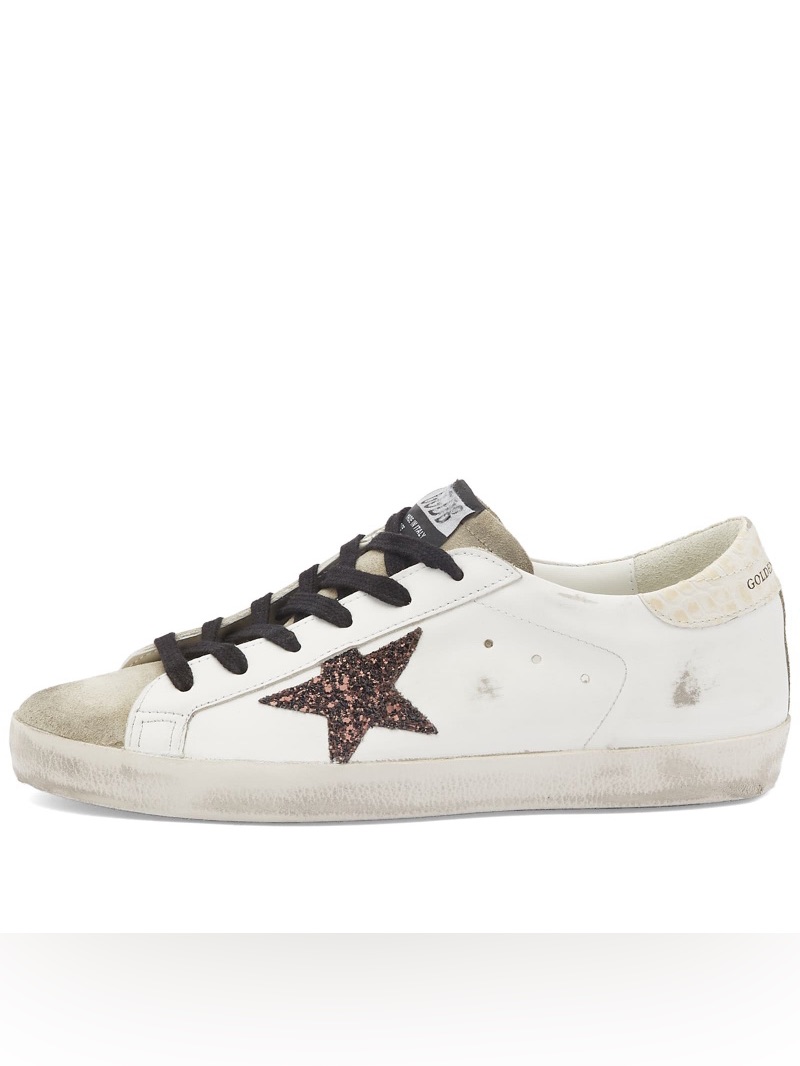 - Golden Goose Super Star Sneakers In White/Taupe/Coffee Brown/Ivory Bt